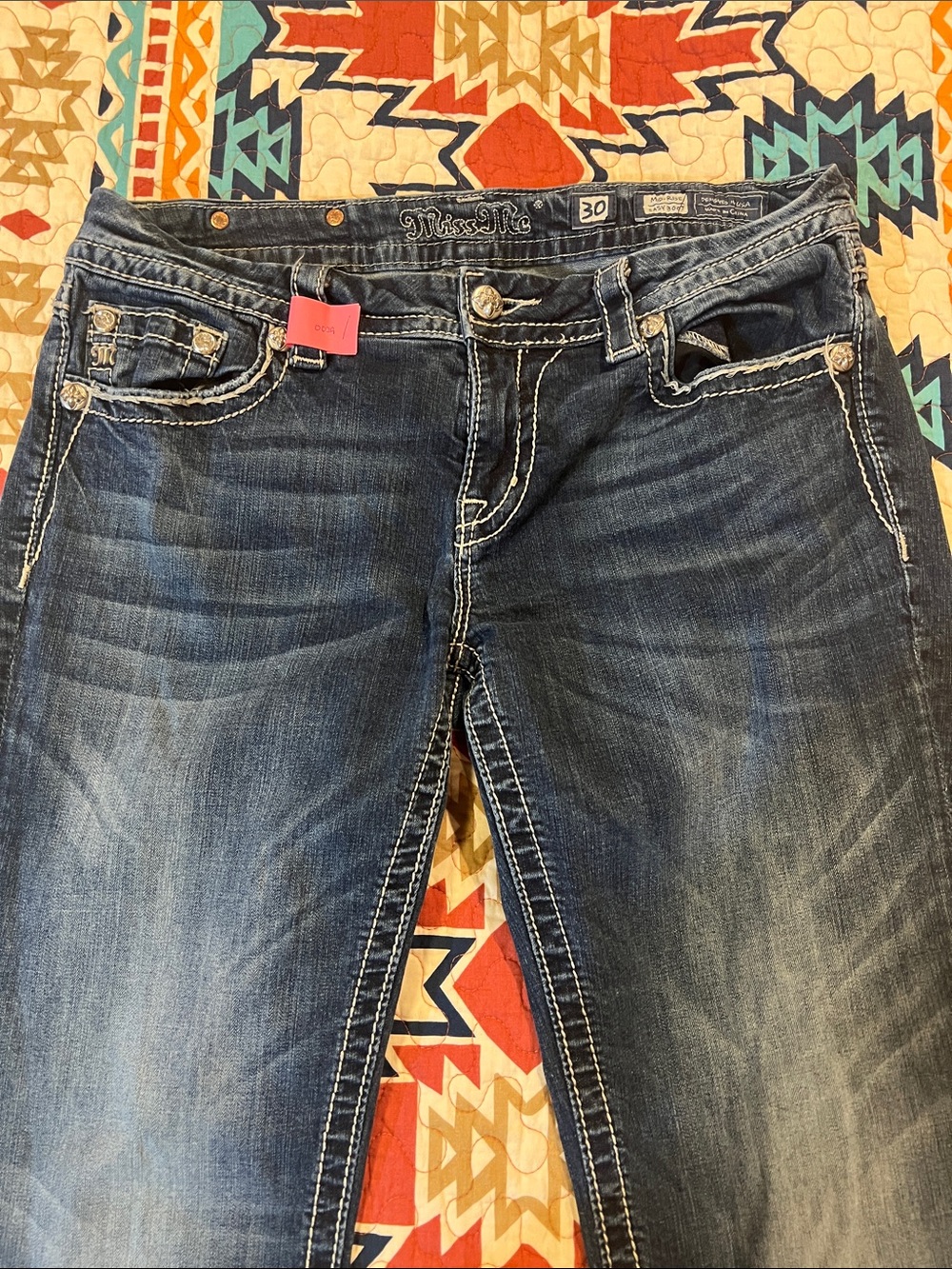 Miss Me Women's Faded Dark Blue Bootcut Jeans